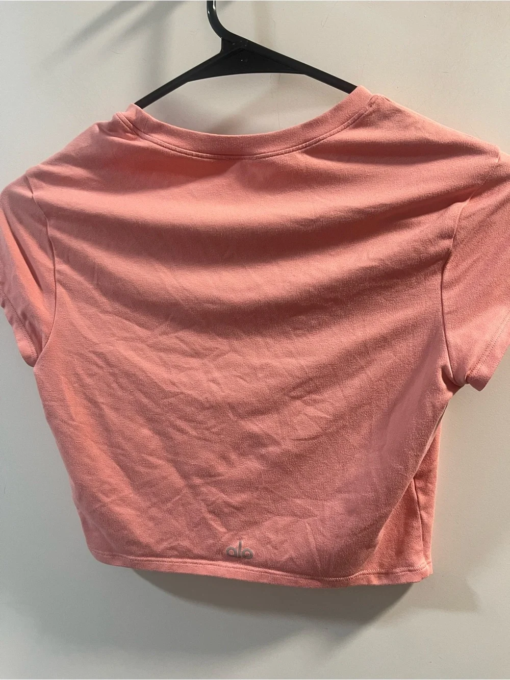 ALO Yoga Peach-Pink Crewneck Crop Tee No Size